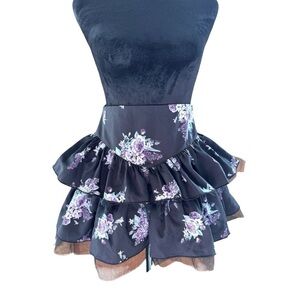 Like New Dolls Kill Women's Purple and Black Skirt Sz medium